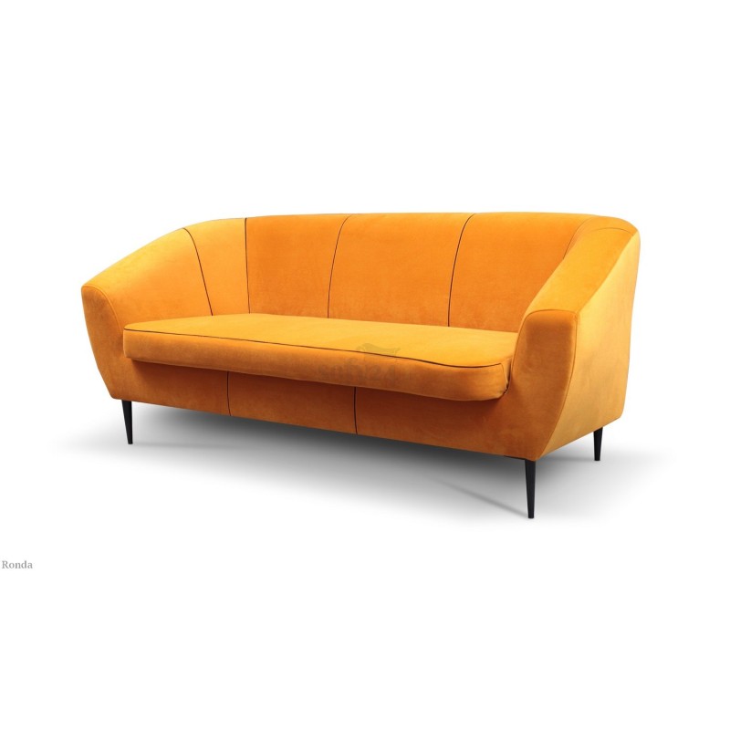 Żółta sofa w stylu skandynawskim Montila 202 cm 
