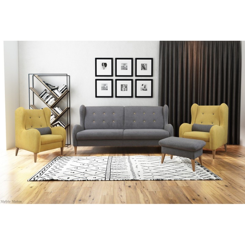 Sofa Matos w zestawie z 2 fotelami 