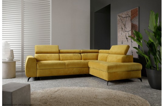 Żółty narożnik Lupos 268 x 201 cm