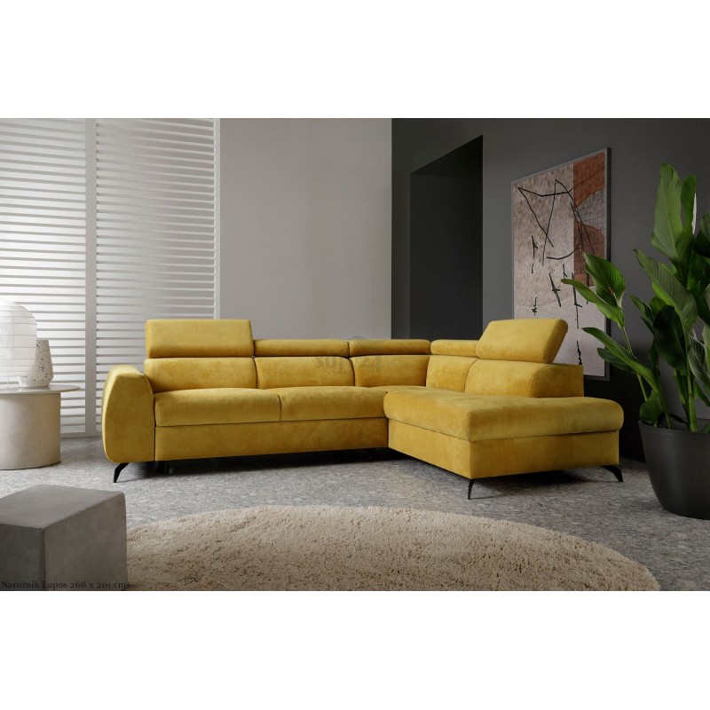 Żółty narożnik Lupos 268 x 201 cm