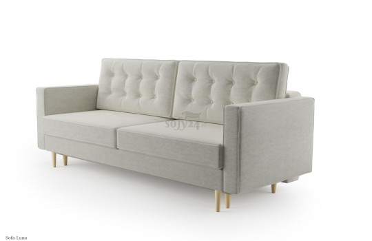 Popielata sofa skandynawska Luna 224 cm