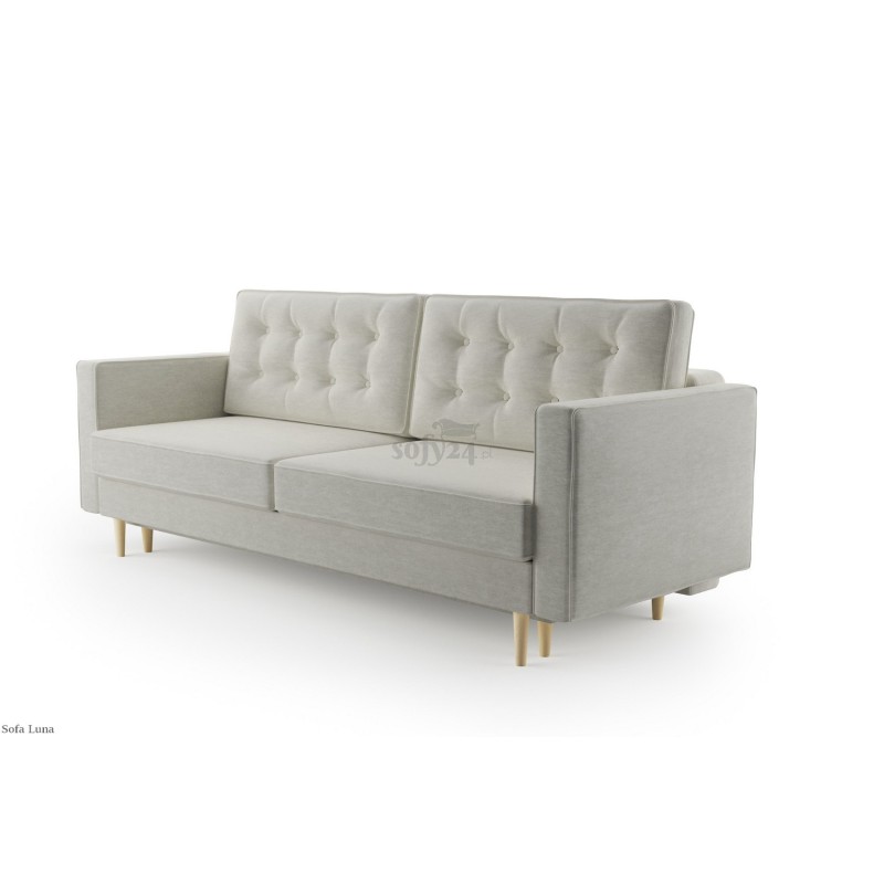 Popielata sofa skandynawska Luna 224 cm