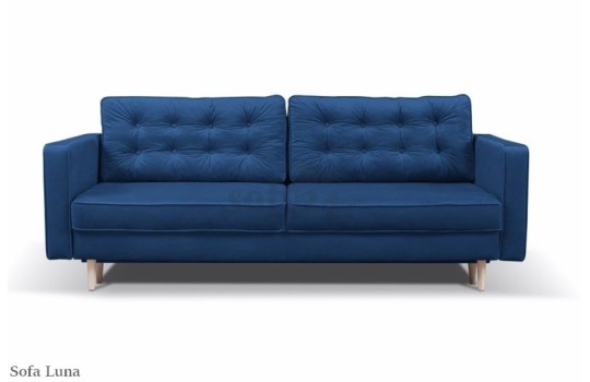 Sofa Luna w niebieskiej tkaninie