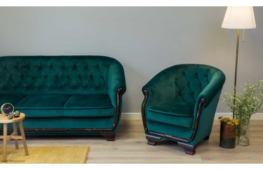 Fotel i sofa Magnum w welwetowej tkaninie 