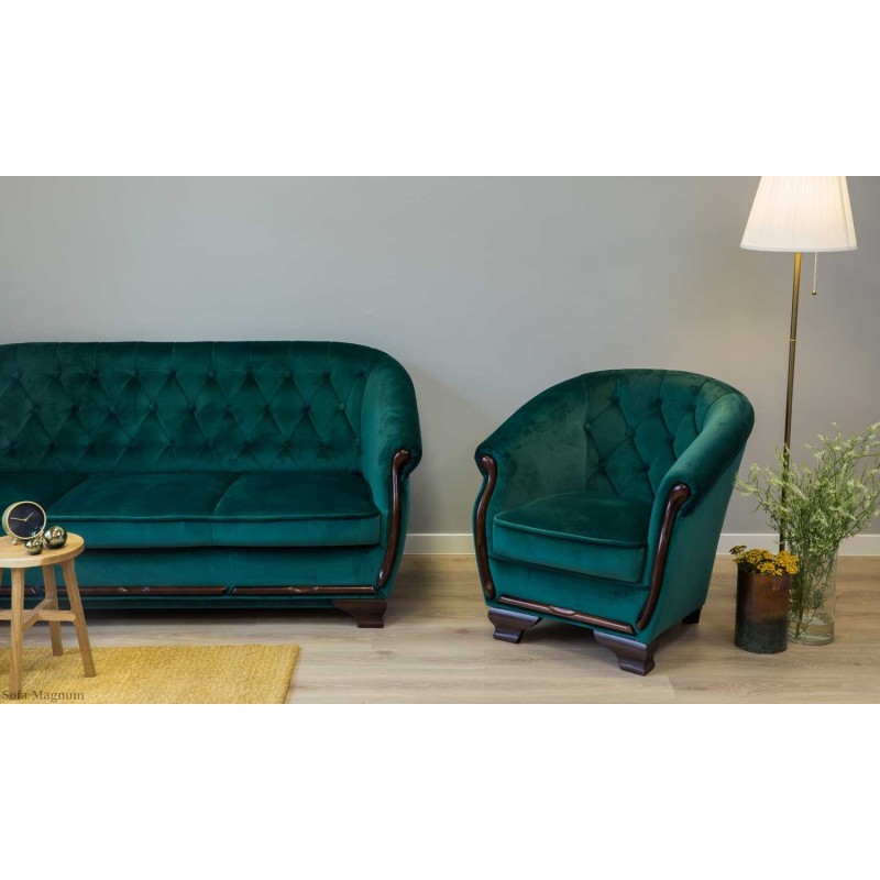 Fotel i sofa Magnum w welwetowej tkaninie 