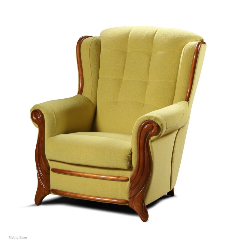 Klasyczny zielony fotel Enzo