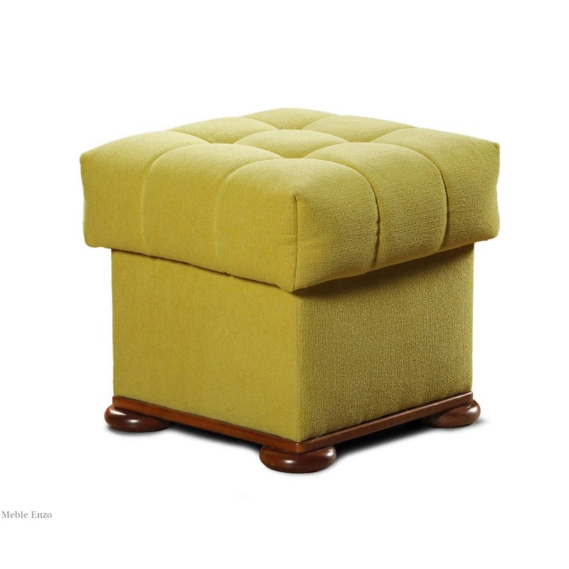 Pufa z drewnianą podstawą Enzo