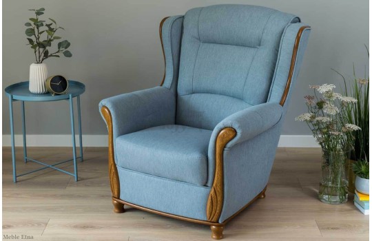 Niebieski fotel Etna