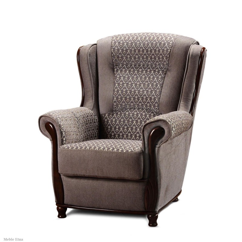 Fotel Etna z drewnianymi dodatkami