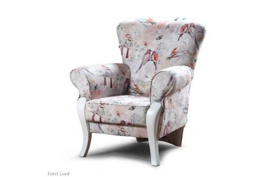Fotel Lord w tkaninie w kwiaty