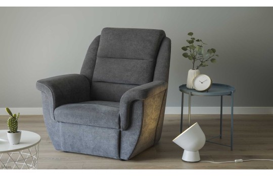 Fotel Adam w szarej tkaninie
