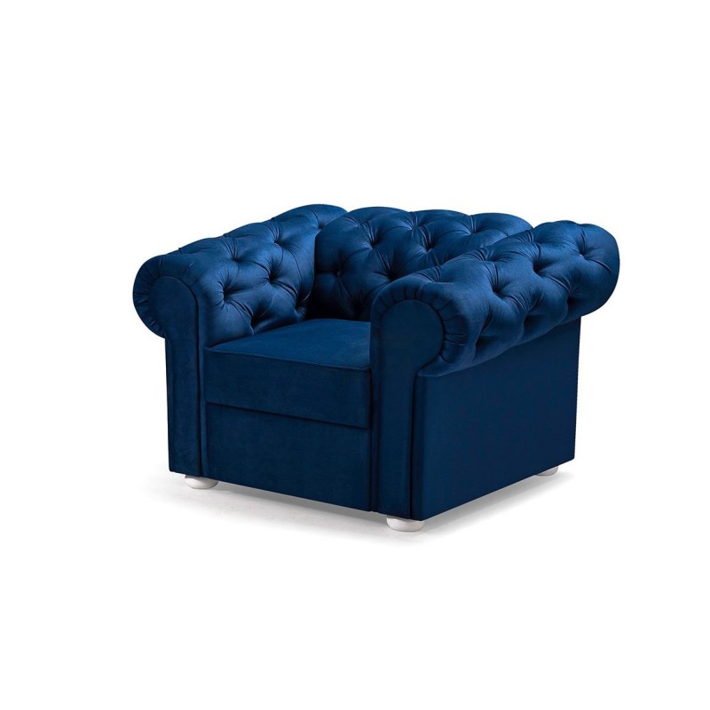 Niebieski Fotel chesterfield Rimini