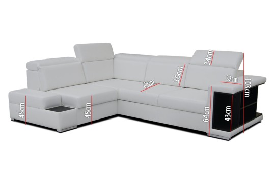 Rozkładany narożnik z półką Fran