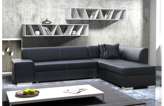 Czarna sofa narożnikowa Prut 3