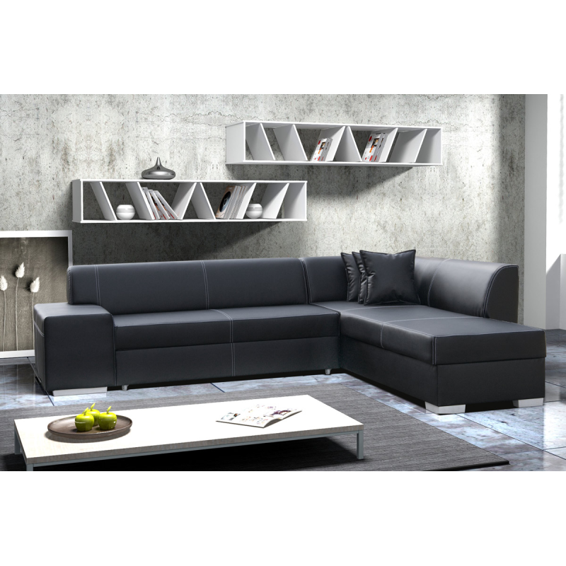 Czarna sofa narożnikowa Prut 3