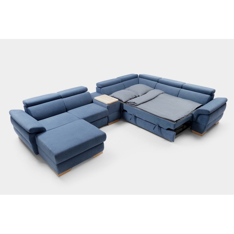 Narożnik modułowy Simona po rozłożeniu funkcji spania