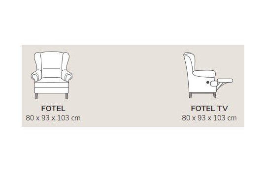 Wymiary foteli Denis