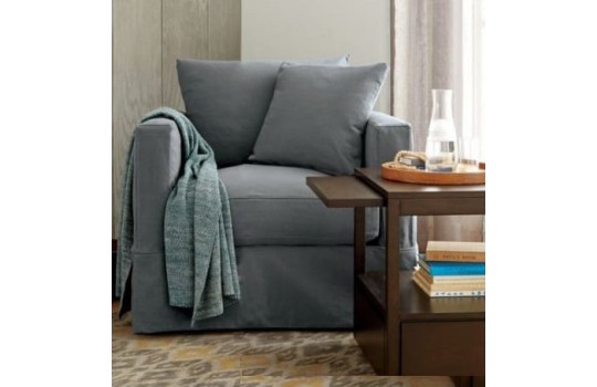 Fotel w popielatej tkaninie - Vesper