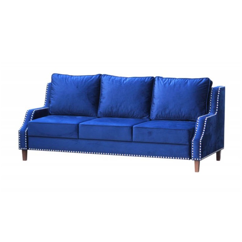 Niebieska klasyczna kanapa z funkcją spania - Daria