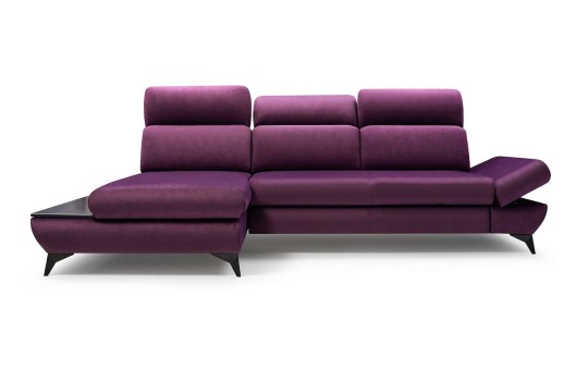 sofa narożna o obłych kształach