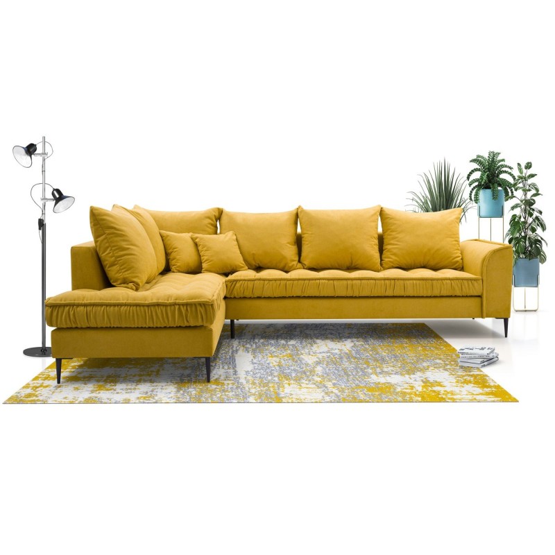 Żółty narożnik do salonu Arsen 306 x 227 cm