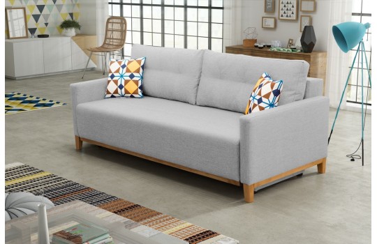 Sofa Split 213 cm w szarej tkaninie