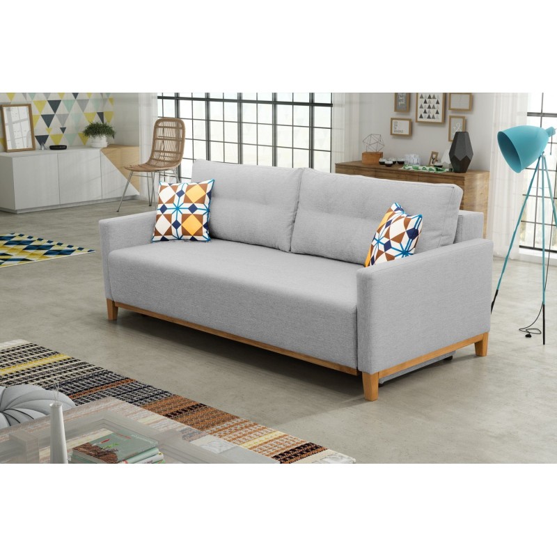 Sofa Split 213 cm w szarej tkaninie
