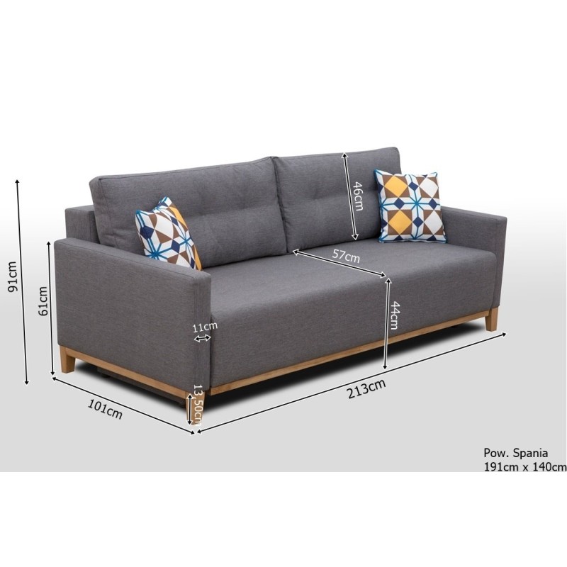 Sofa Split 213 cm - Wymiary