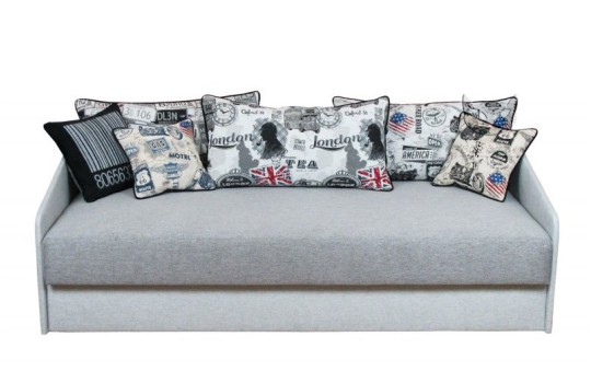Sofa Pluto w szarej tkaninie