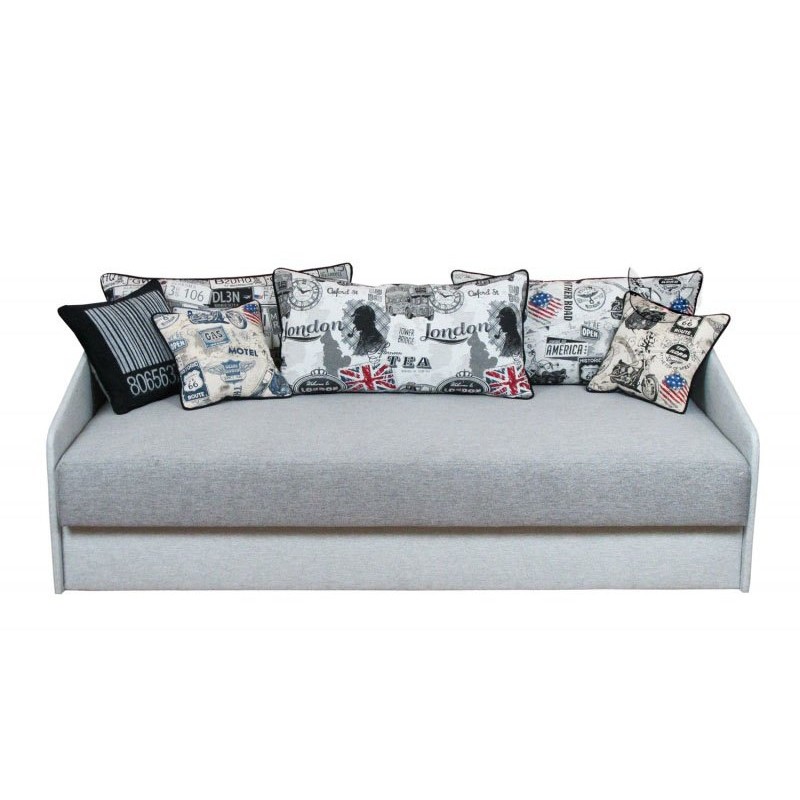 Sofa Pluto w szarej tkaninie