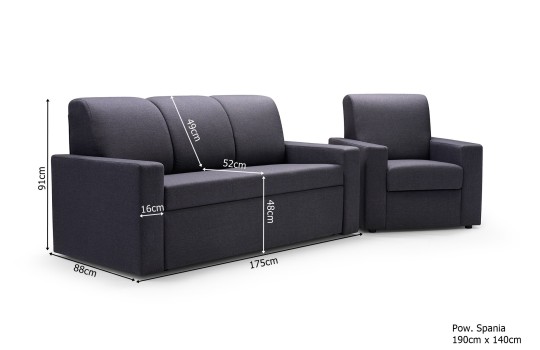 Sofa Demina - wymiary