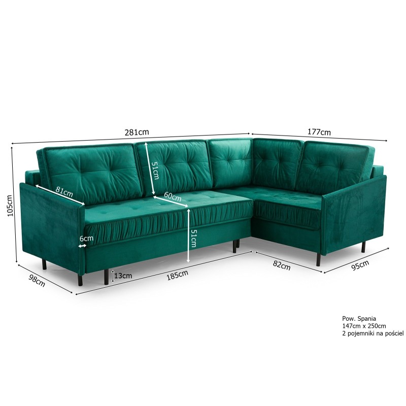 Narożnik Alero - Wymiary