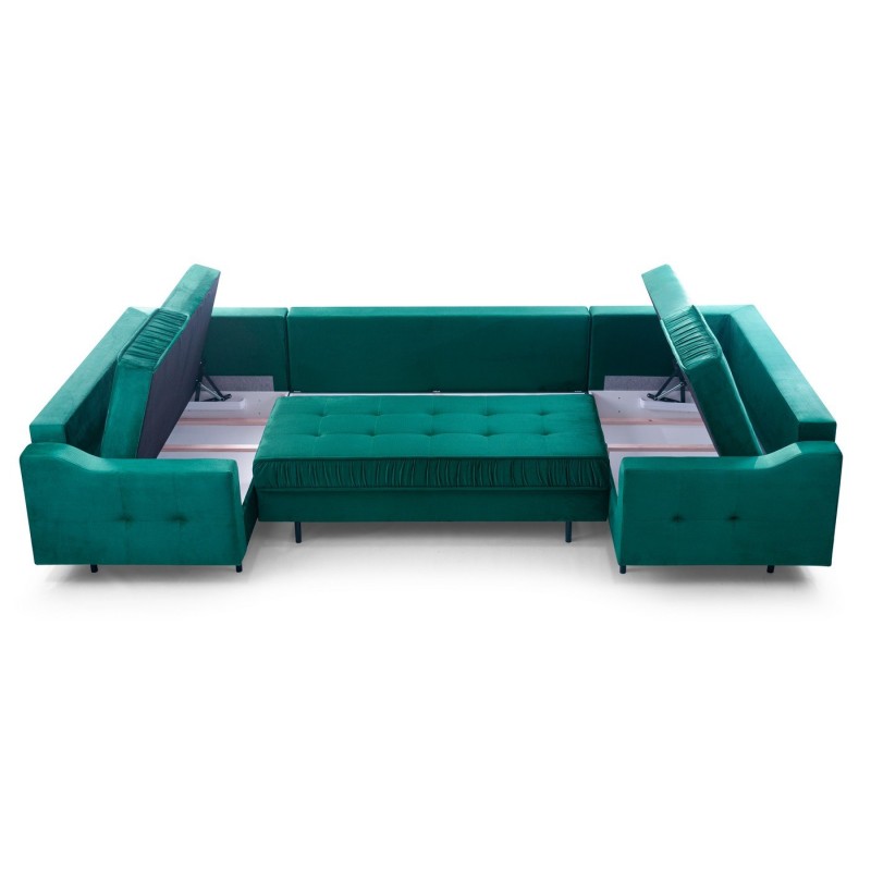 Narożnik Hubert U  - 3 pojemniki na pościel