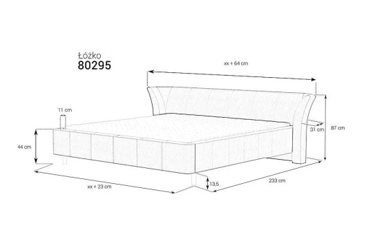 Łózko z dekoracyjnym wezgłowiem