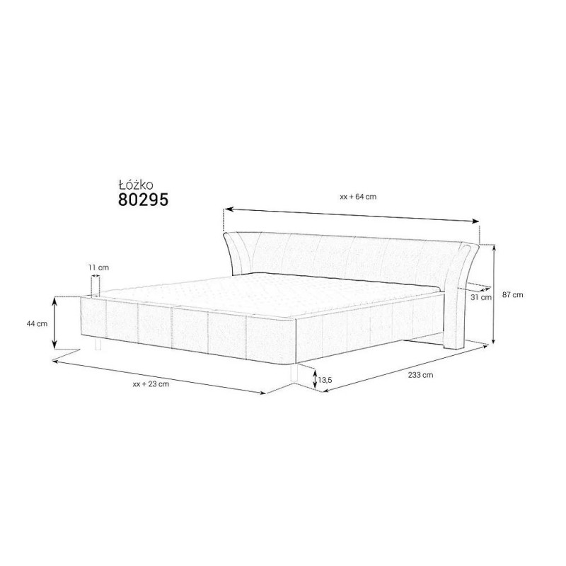 Łózko z dekoracyjnym wezgłowiem
