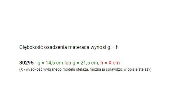 łóżko z możliwością regulowania wys. materaca