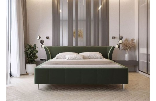 Łóżko w materiale welurowym 