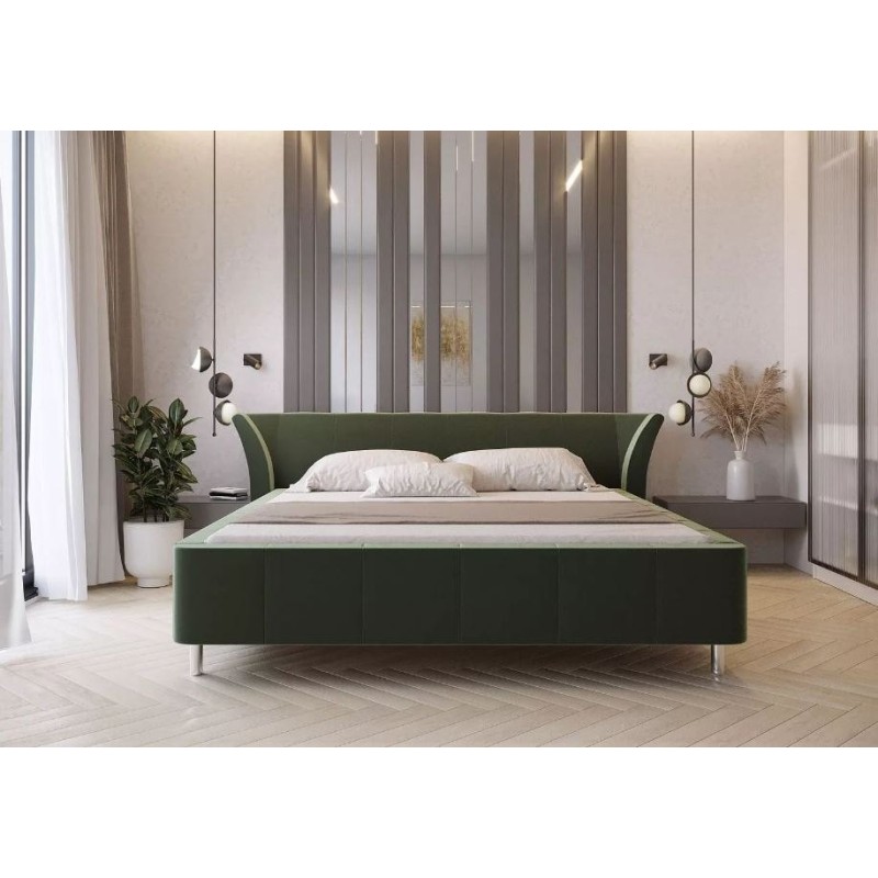 Łóżko w materiale welurowym 