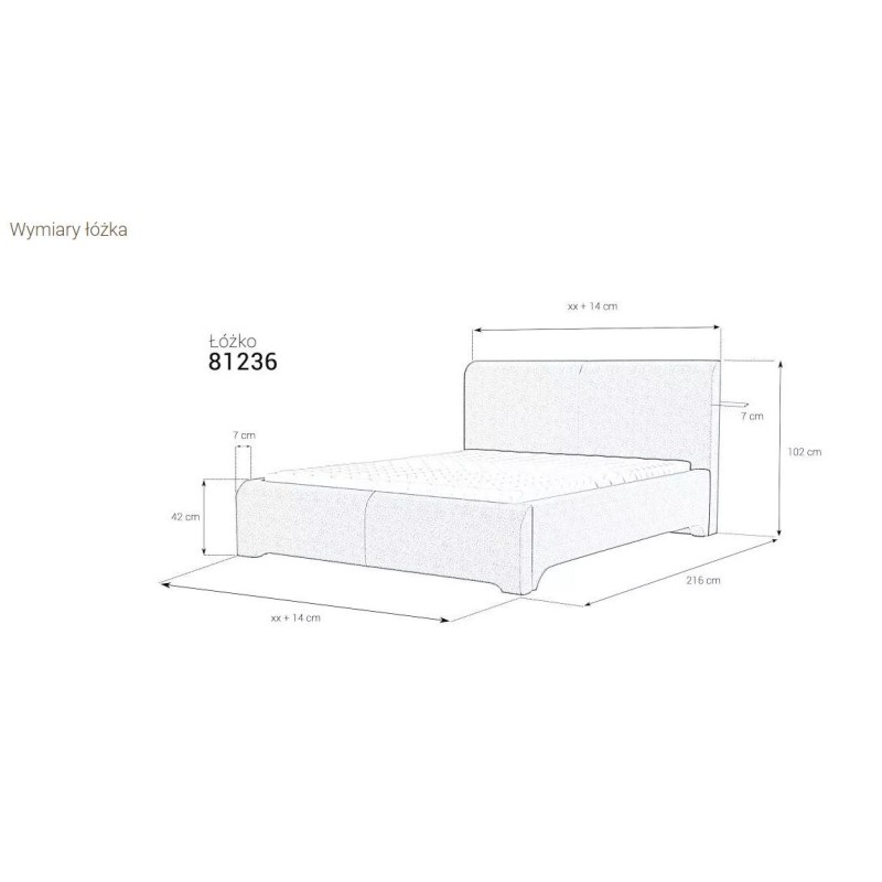 łóżko z masywną ramą 