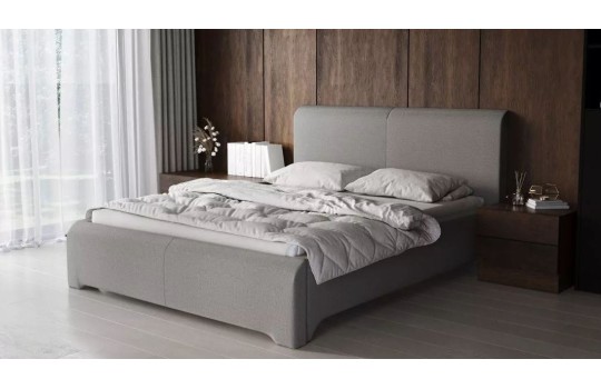 szare tapicerowane łóżko 