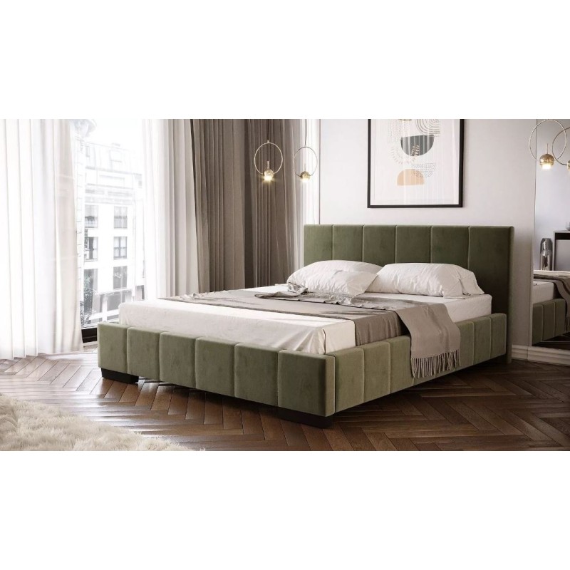 łóżko tapicerowane welurowe 