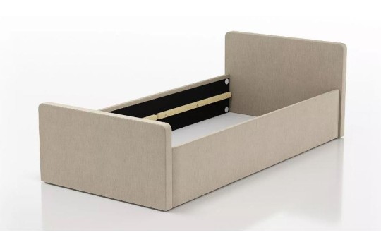 beżowe pojedyncze łóżko 