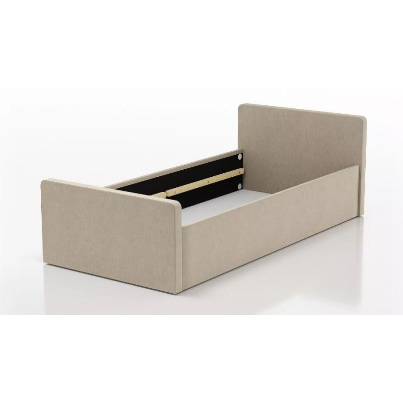 beżowe pojedyncze łóżko 