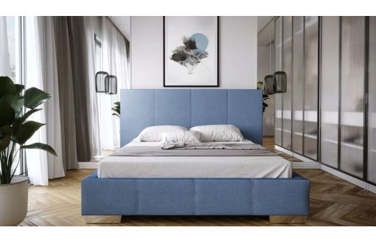 Łóżko niebieskie do sypialni 