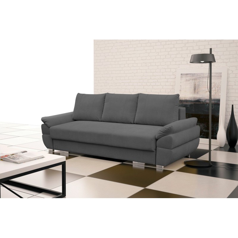 Sofa Leknes w szarej tkaninie