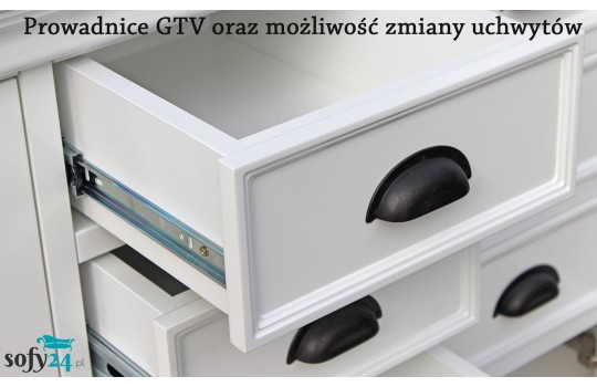 Komoda biała prowansalska Alicja 6S W