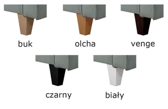Fotel z nóżkami w różnych kolorach 