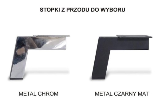 narożnik z chromowanymi nóżkami 