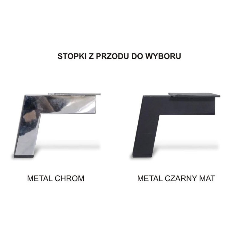 narożnik z chromowanymi nóżkami 