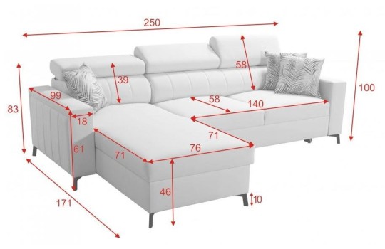 wymiary narożnika Hestia 